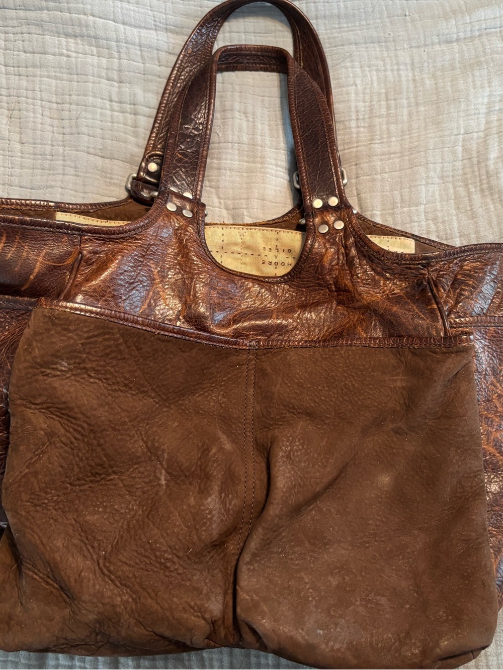 Moore & Giles Brown Leather Tote Bag - Classic Women's Carryall